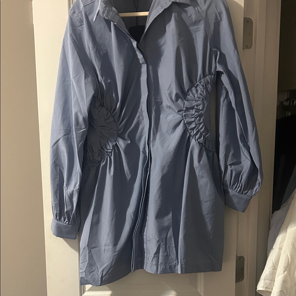 Lauryn Array Blue Button Dress